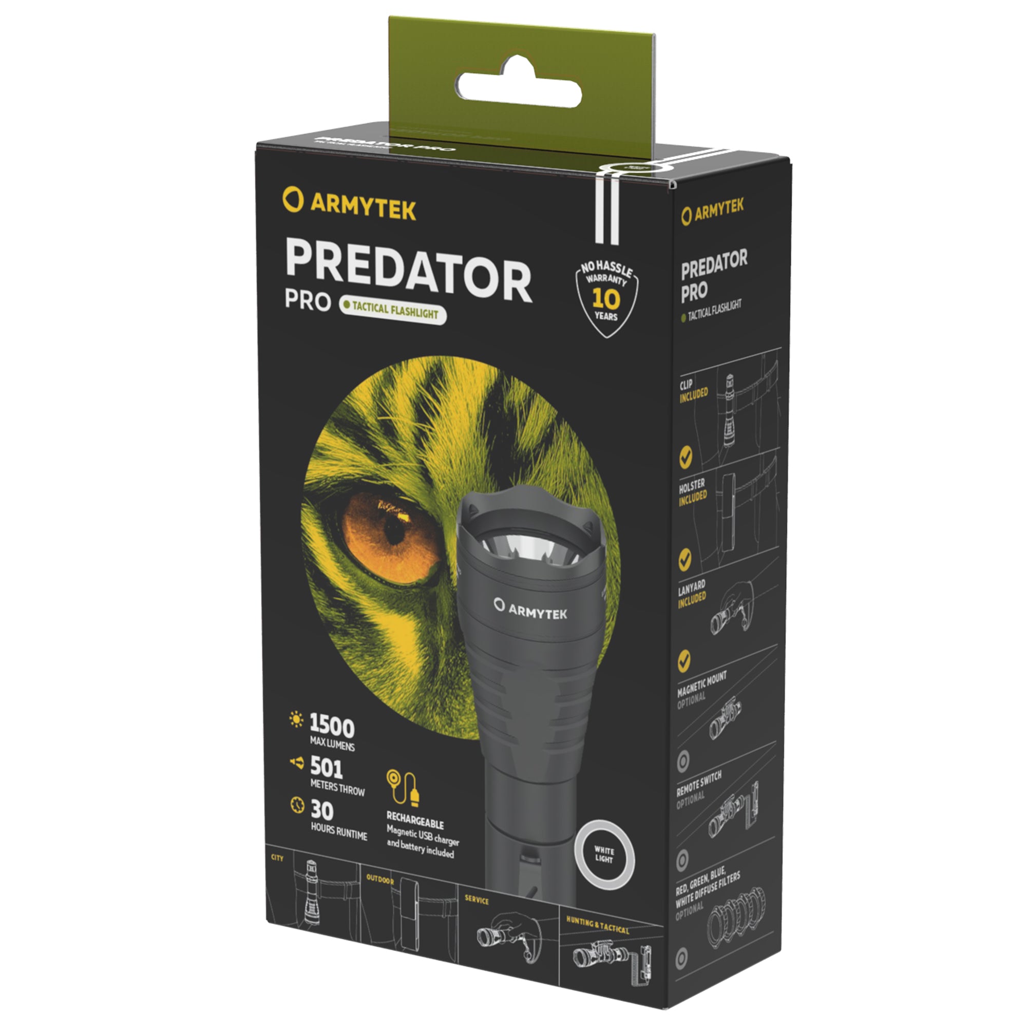 ARMYTEK Predator Pro Magnet USB – Die Reichweiten-stärkste Taktische Taschenlampe von Armytek
