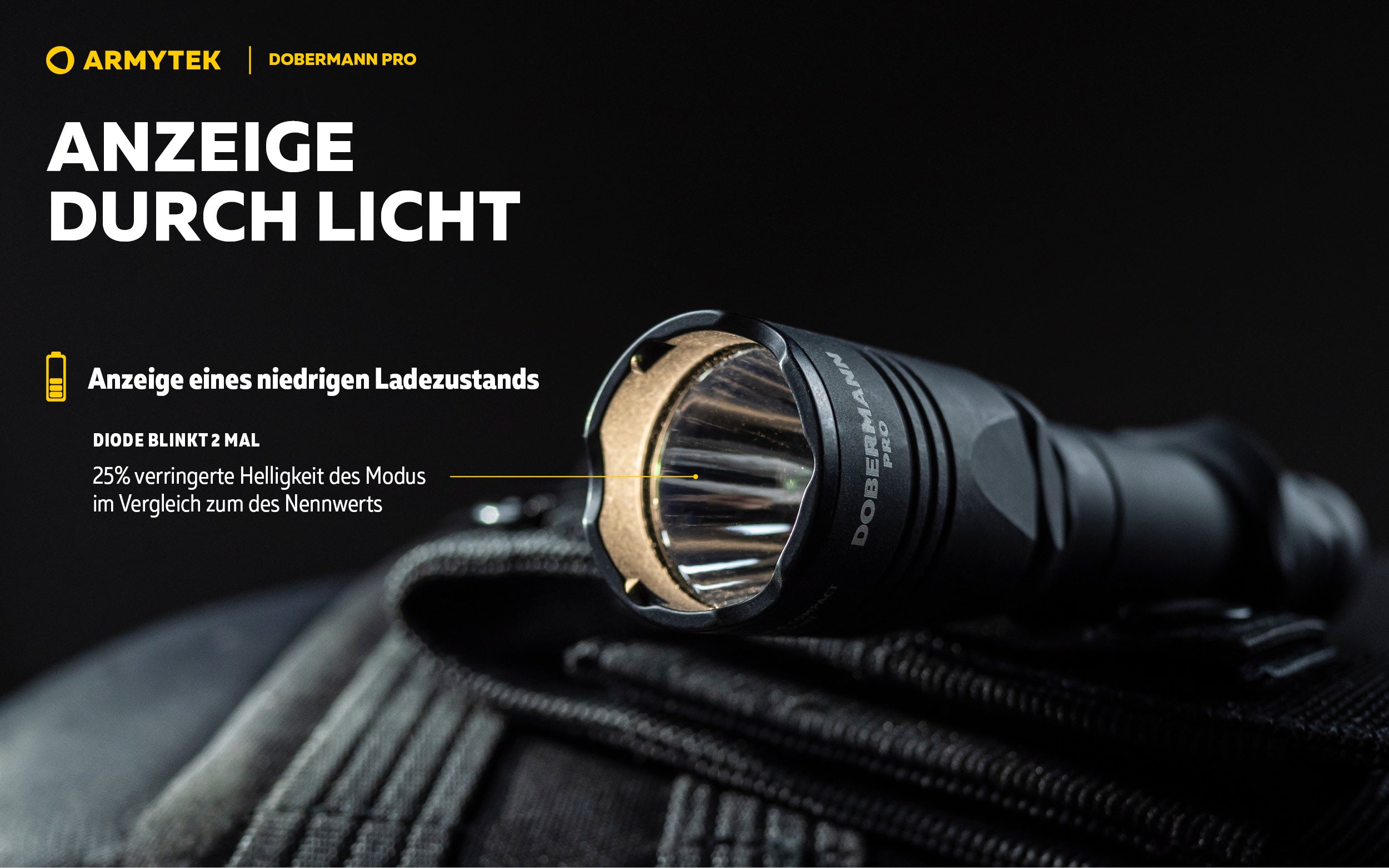ARMYTEK Dobermann Pro – Kompakte 2-in-1 Taktische Taschenlampe mit Magnetischer Ladefunktion