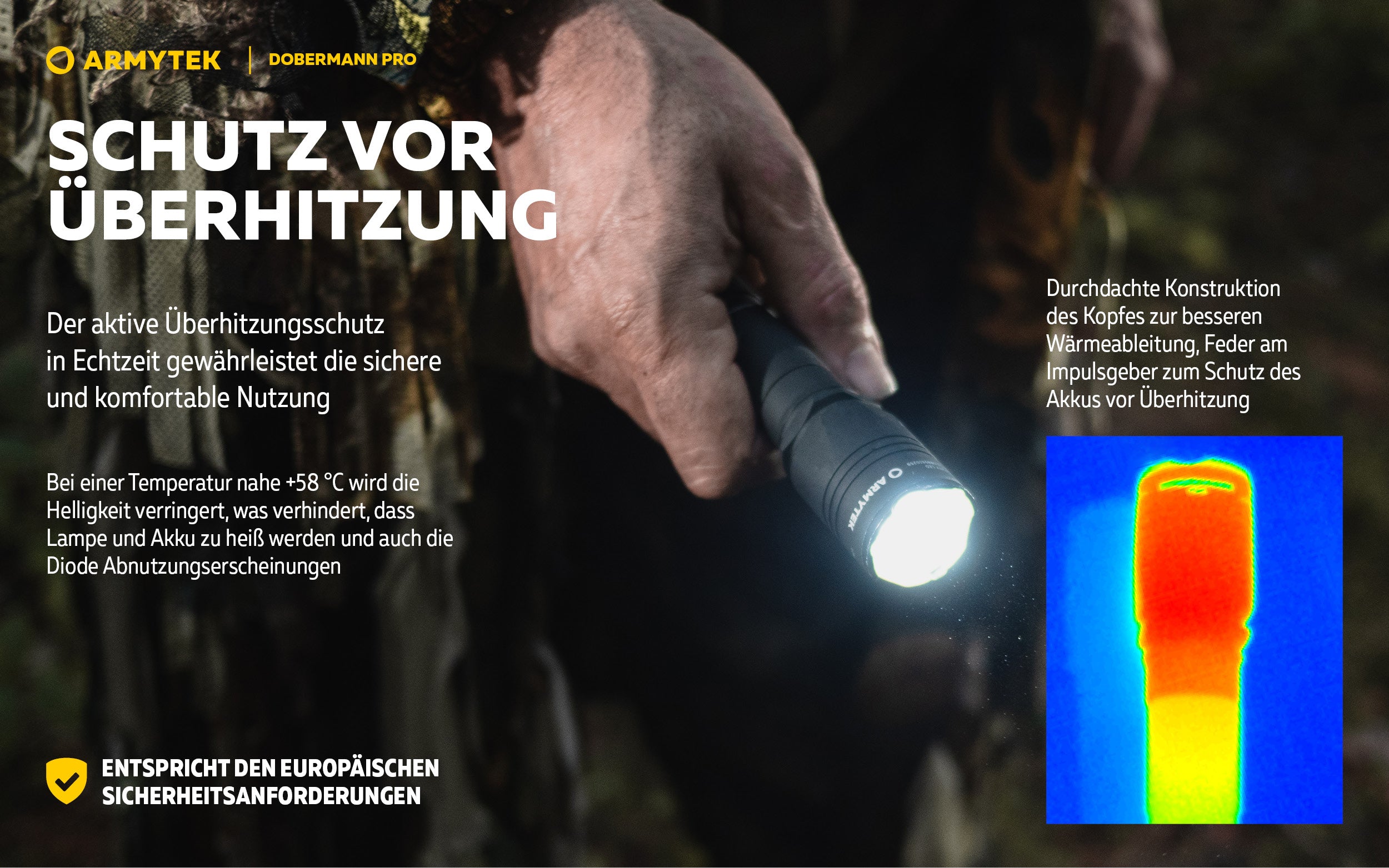 ARMYTEK Dobermann Pro – Kompakte 2-in-1 Taktische Taschenlampe mit Magnetischer Ladefunktion