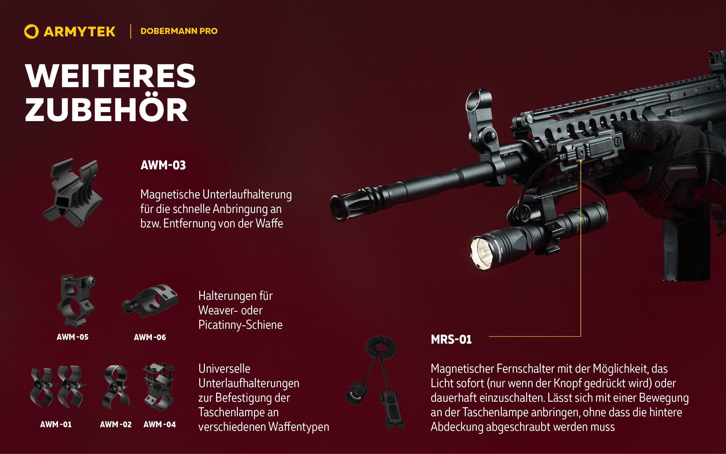 ARMYTEK Dobermann Pro – Kompakte 2-in-1 Taktische Taschenlampe mit Magnetischer Ladefunktion