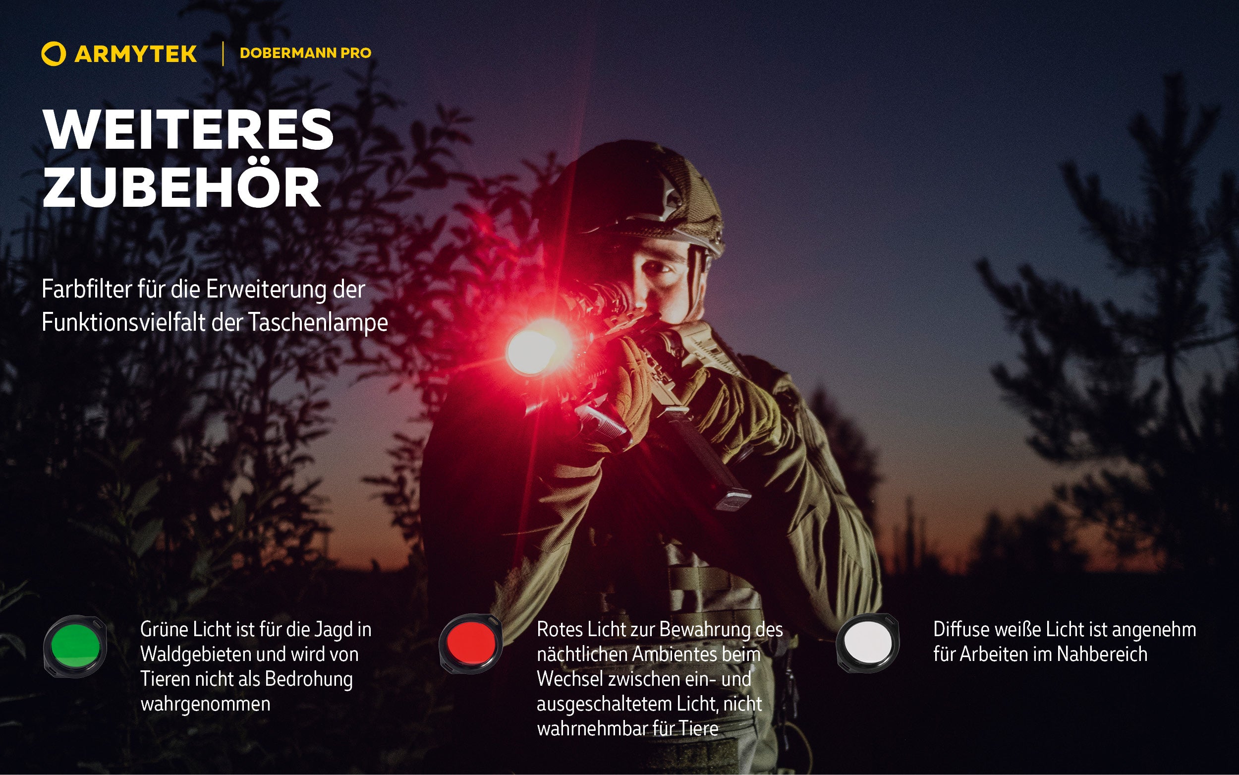 ARMYTEK Dobermann Pro – Kompakte 2-in-1 Taktische Taschenlampe mit Magnetischer Ladefunktion