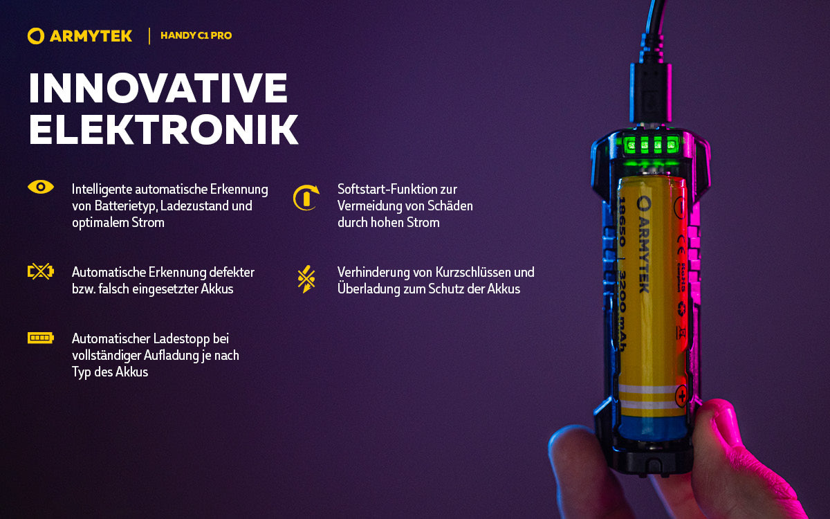 ARMYTEK Handy C1 Pro – Mobiles Ladegerät mit Powerbank-Funktion