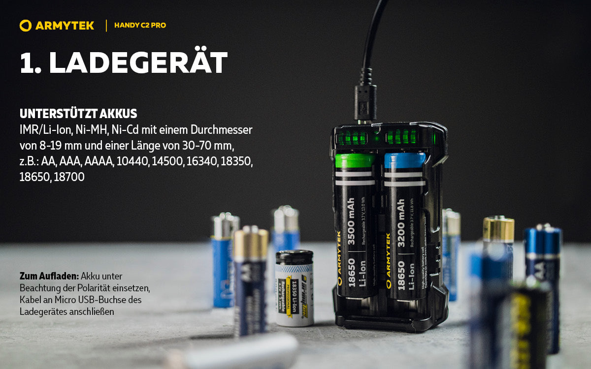 ARMYTEK Handy C2 Pro – Mobiles Ladegerät mit Powerbank-Funktion