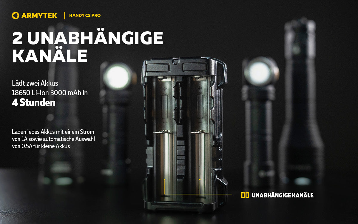 ARMYTEK Handy C2 Pro – Mobiles Ladegerät mit Powerbank-Funktion