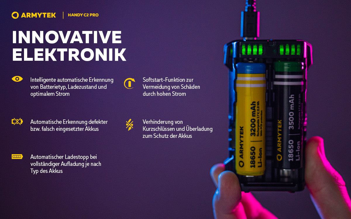 ARMYTEK Handy C2 Pro – Mobiles Ladegerät mit Powerbank-Funktion