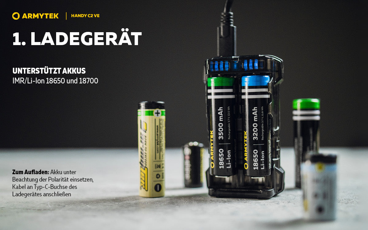 ARMYTEK Handy C2 VE – Mobiles Ladegerät mit Powerbank-Funktion