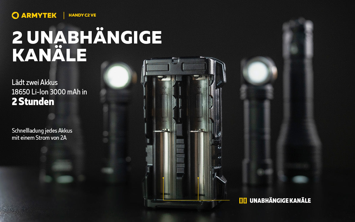ARMYTEK Handy C2 VE – Mobiles Ladegerät mit Powerbank-Funktion