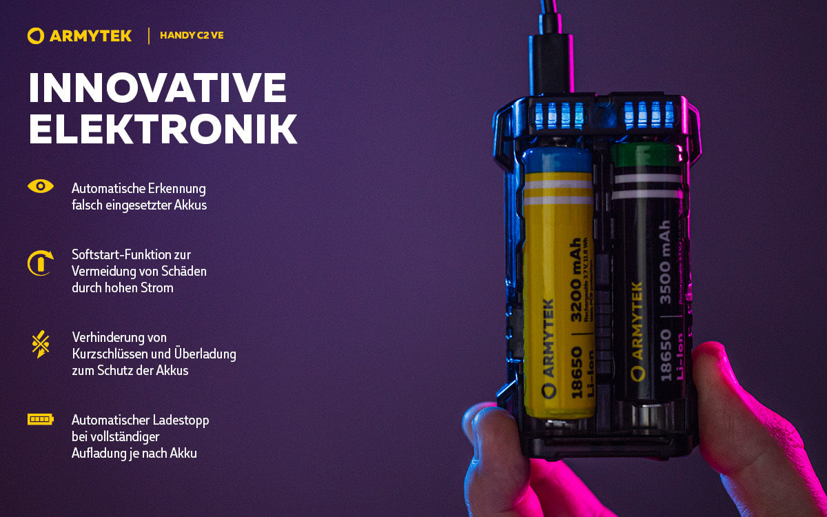 ARMYTEK Handy C2 VE – Mobiles Ladegerät mit Powerbank-Funktion