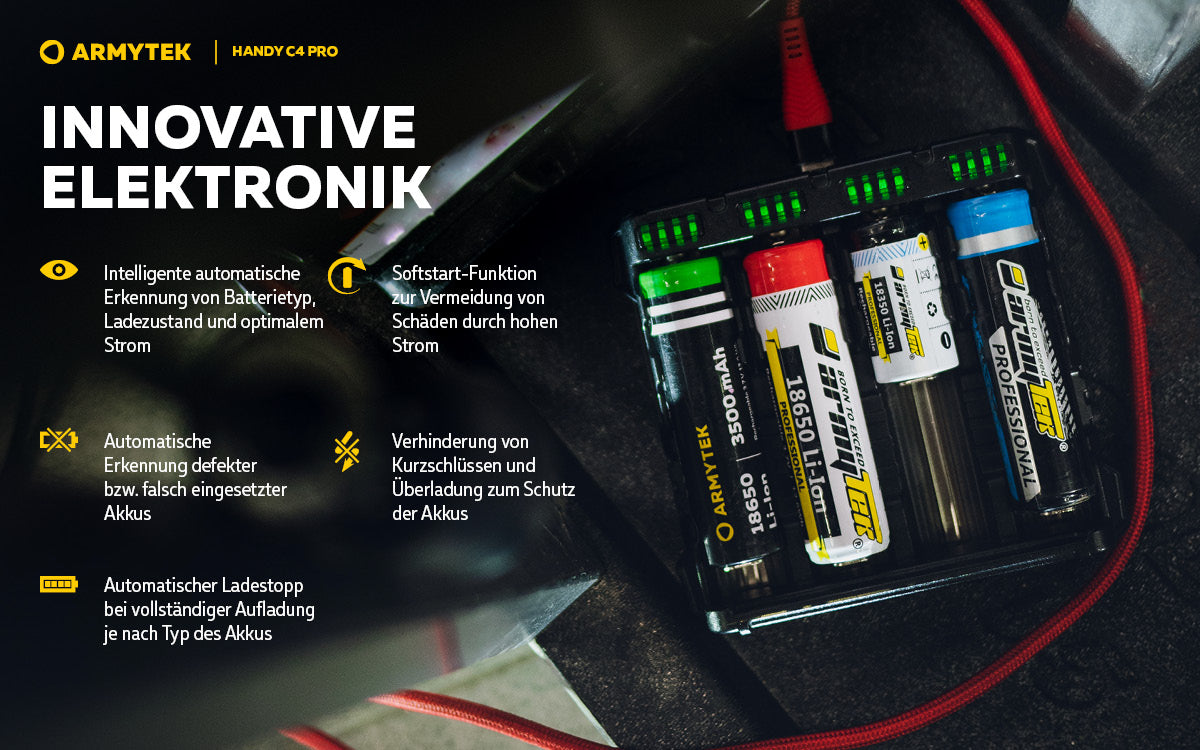 ARMYTEK Handy C4 Pro – Mobiles Ladegerät mit Powerbank-Funktion