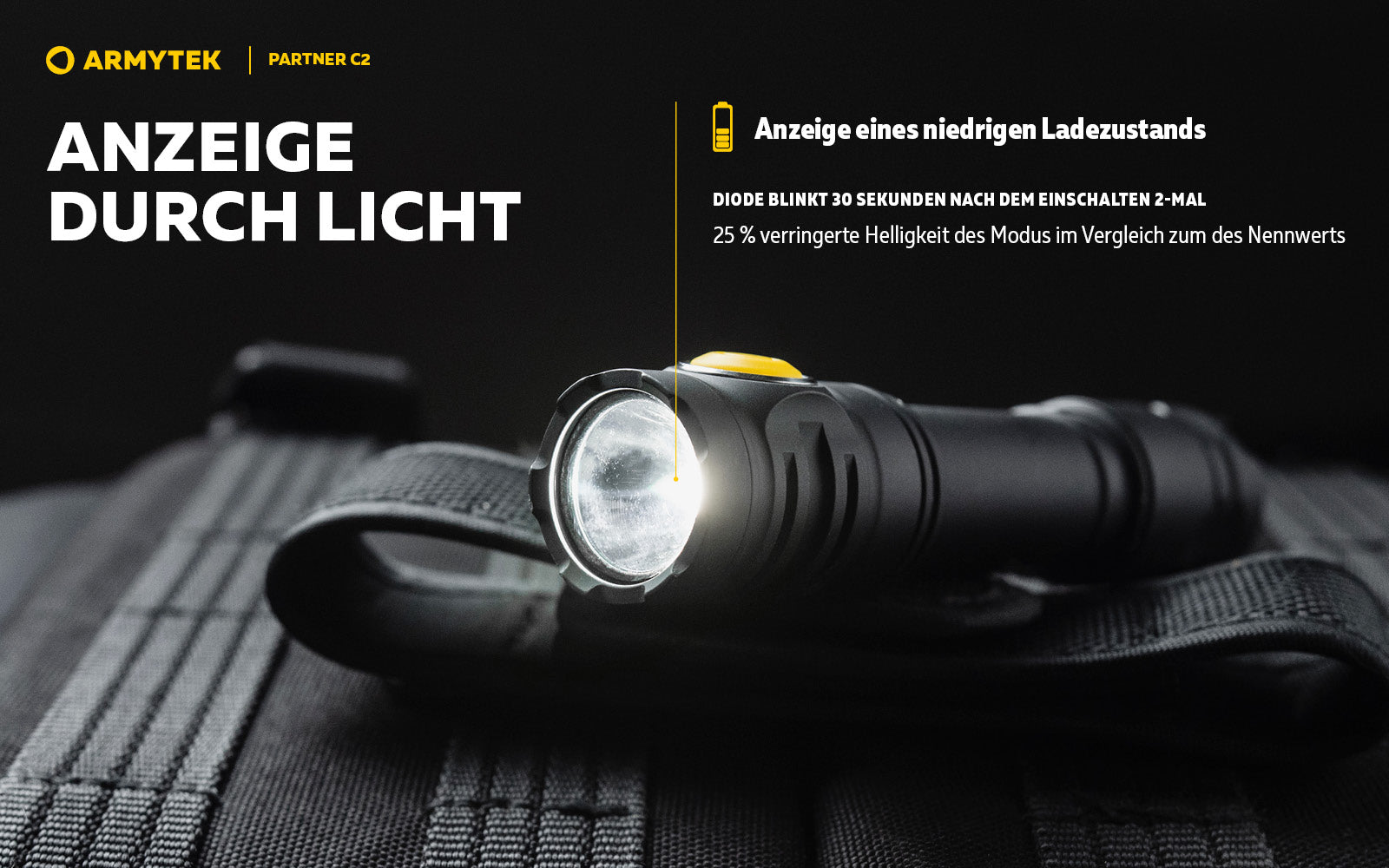 ARMYTEK Partner C2 Magnet USB – Taktische & EDC Taschenlampe mit magnetischer Ladefunktion