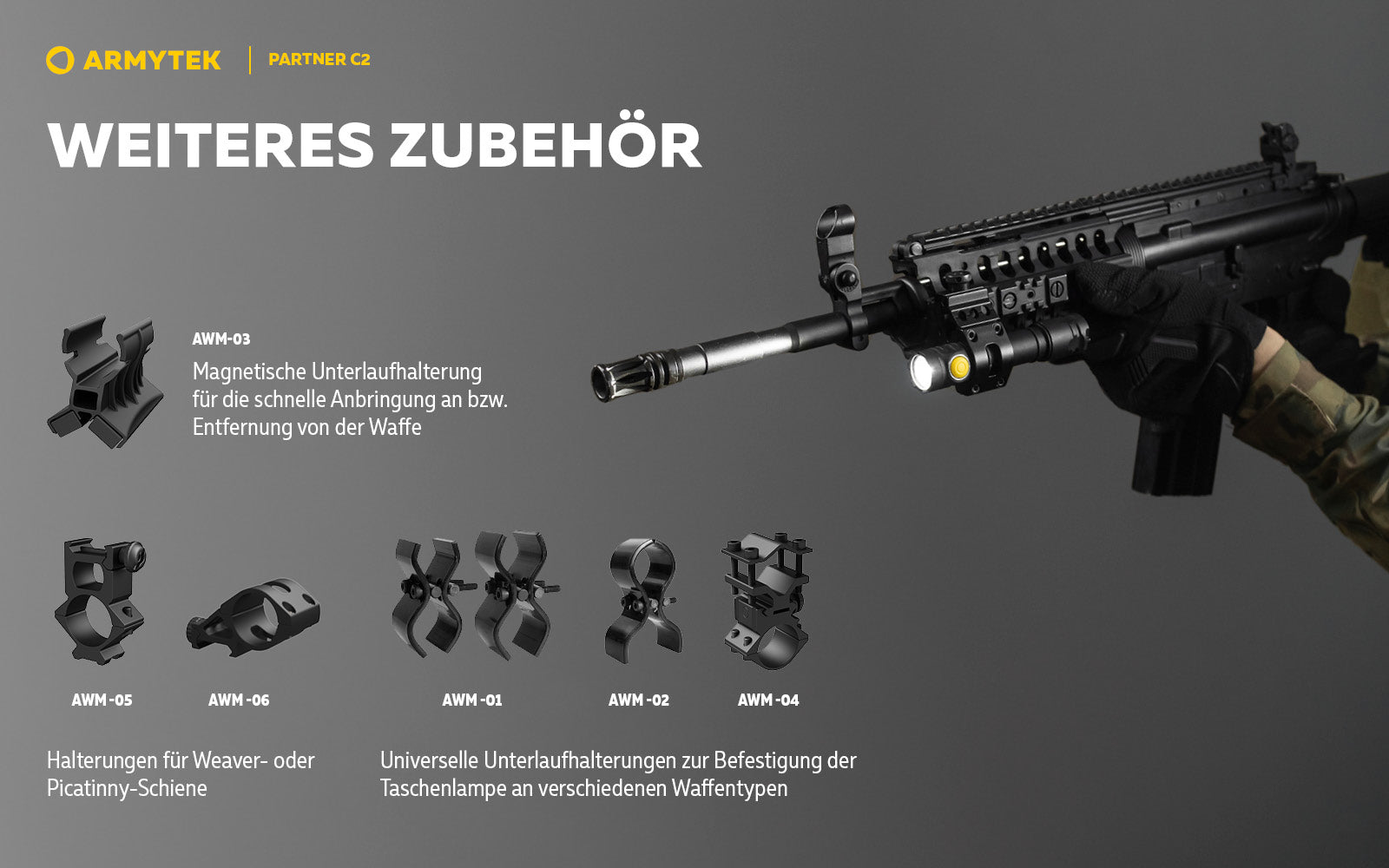ARMYTEK Partner C2 Magnet USB – Taktische & EDC Taschenlampe mit magnetischer Ladefunktion