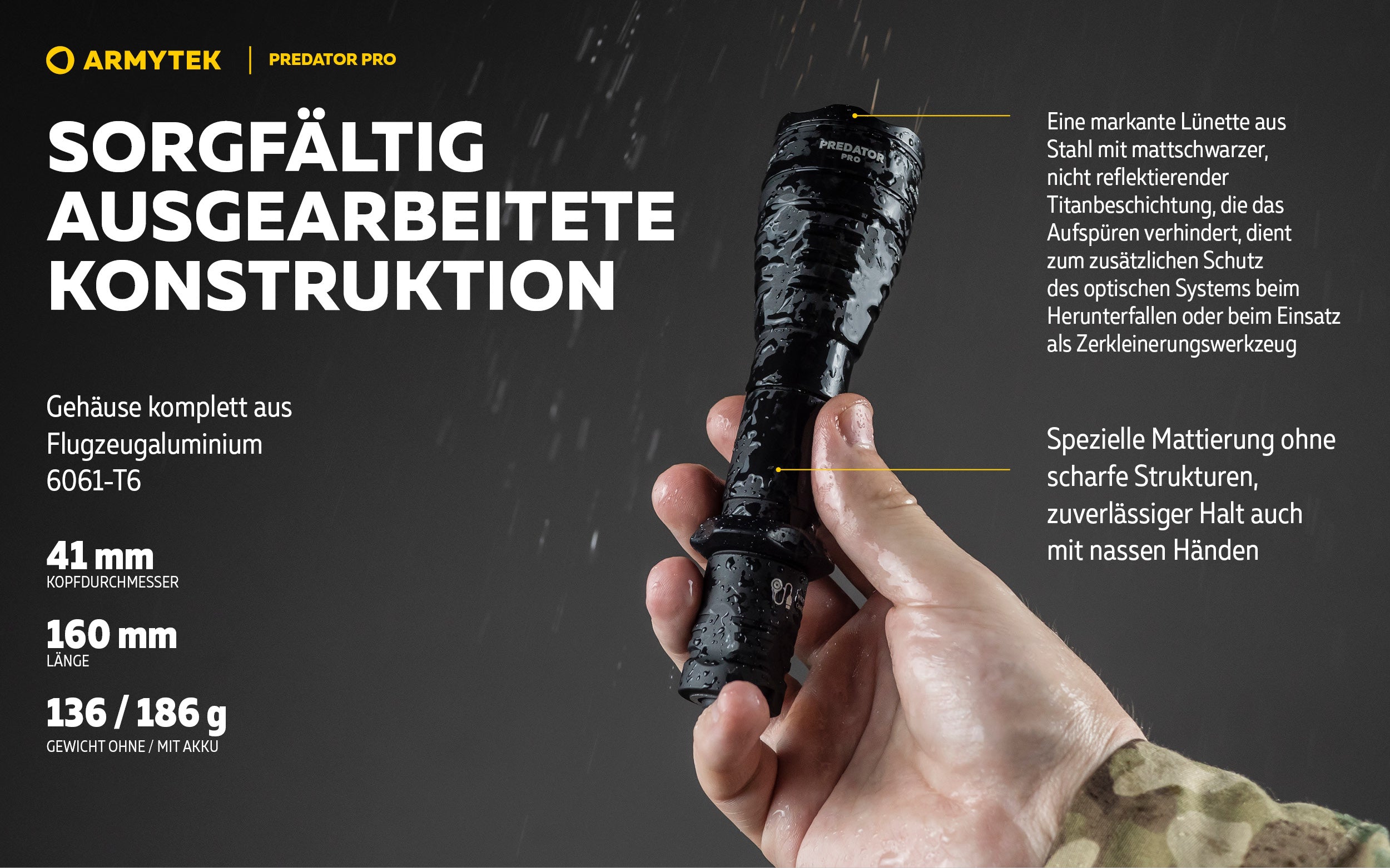 ARMYTEK Predator Pro Magnet USB – Die Reichweiten-stärkste Taktische Taschenlampe von Armytek