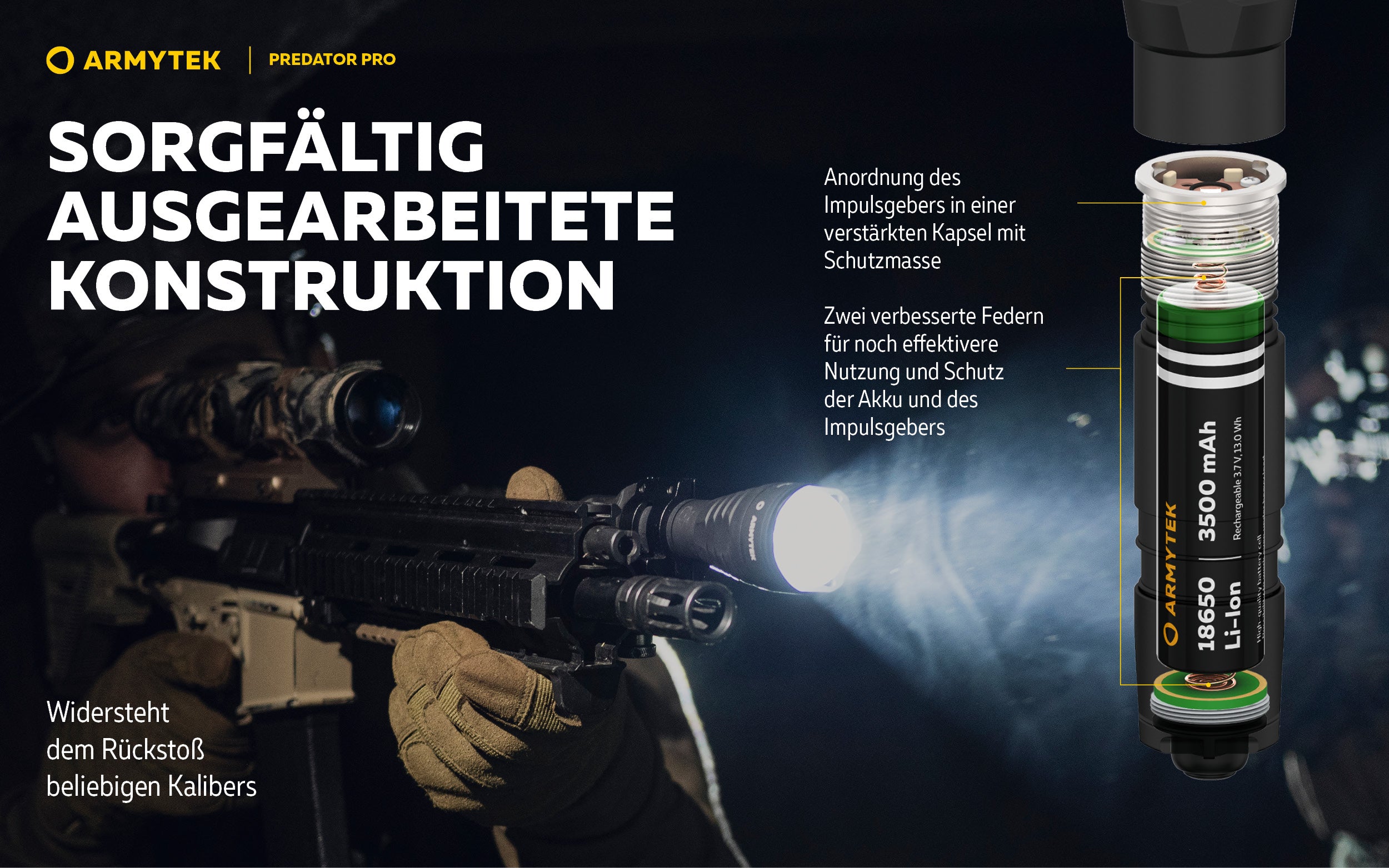 ARMYTEK Predator Pro Magnet USB – Die Reichweiten-stärkste Taktische Taschenlampe von Armytek