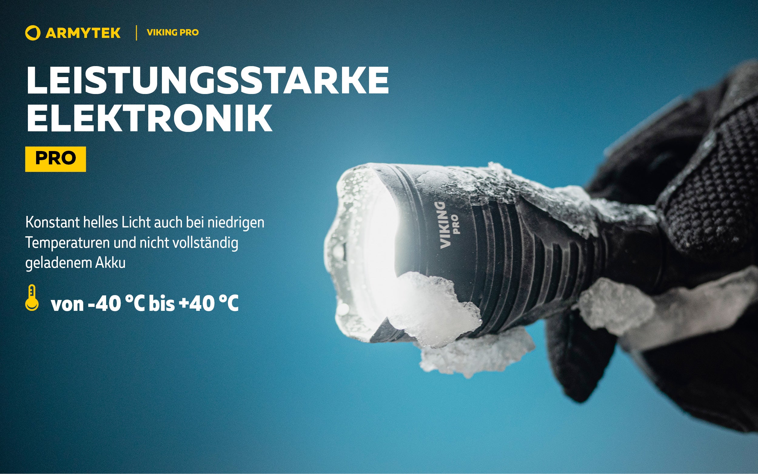ARMYTEK Viking Pro Magnet USB – Leistungsstarke Taktische Taschenlampe mit Weitwinkel-Beleuchtung