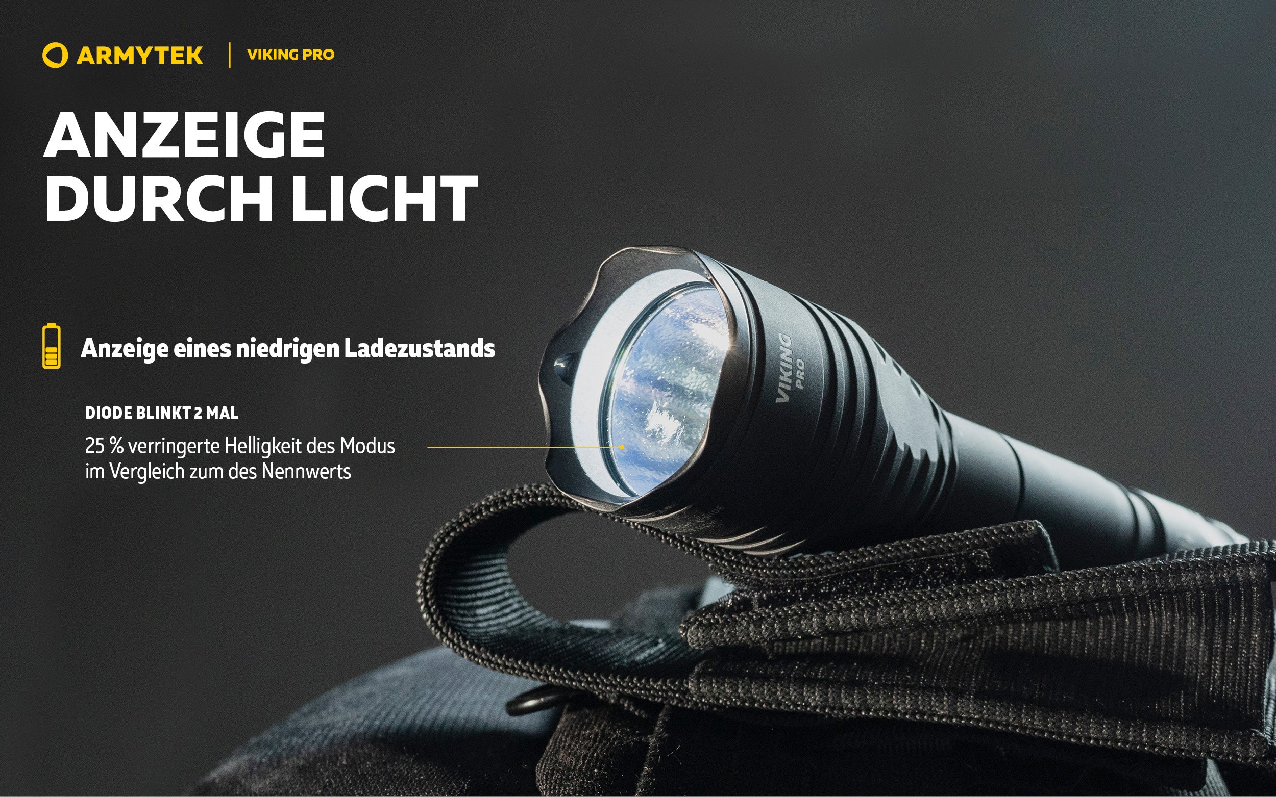 ARMYTEK Viking Pro Magnet USB – Leistungsstarke Taktische Taschenlampe mit Weitwinkel-Beleuchtung