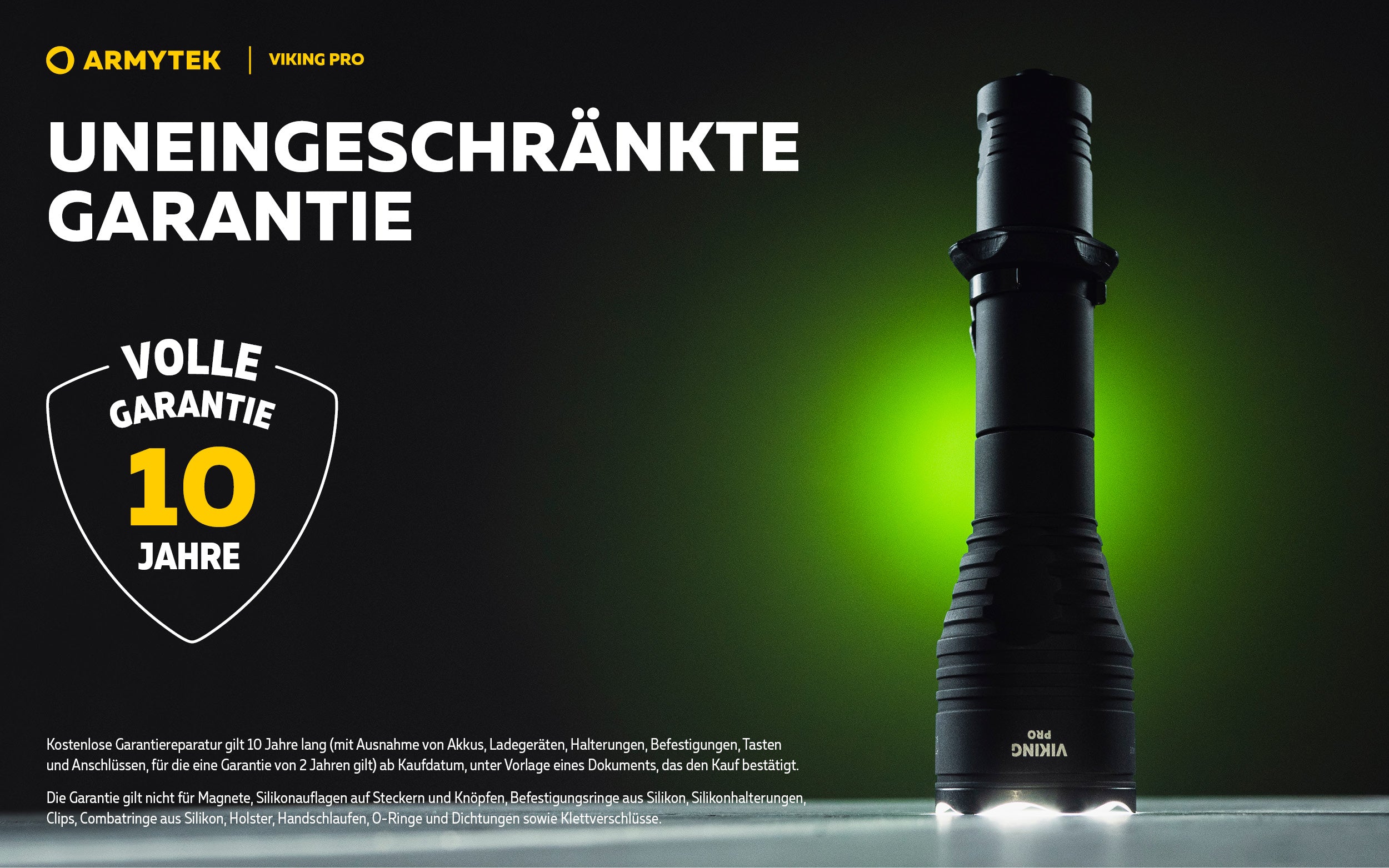 ARMYTEK Viking Pro Magnet USB – Leistungsstarke Taktische Taschenlampe mit Weitwinkel-Beleuchtung