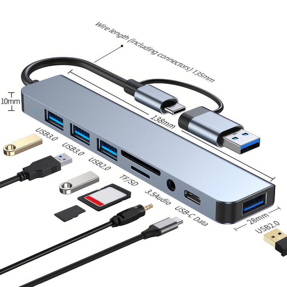 AAi Mobile 8 in 1 USB-C Hub Multiport Adapter – Maximale Flexibilität für deine Geräte