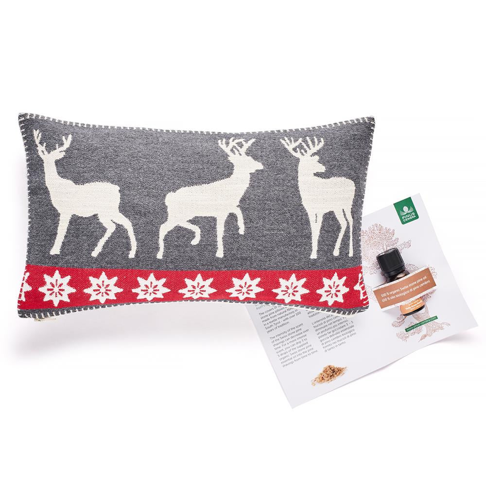Arvenkissen Hirsch Rot (20 x 35 cm) – Natürlicher Komfort im eleganten Design