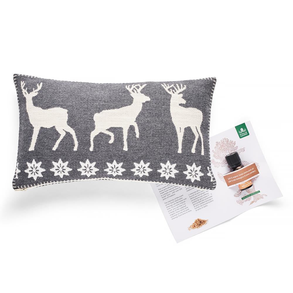 Arvenkissen Hirsch Weiss (20 x 35 cm) – Zeitloses Design und natürliche Entspannung