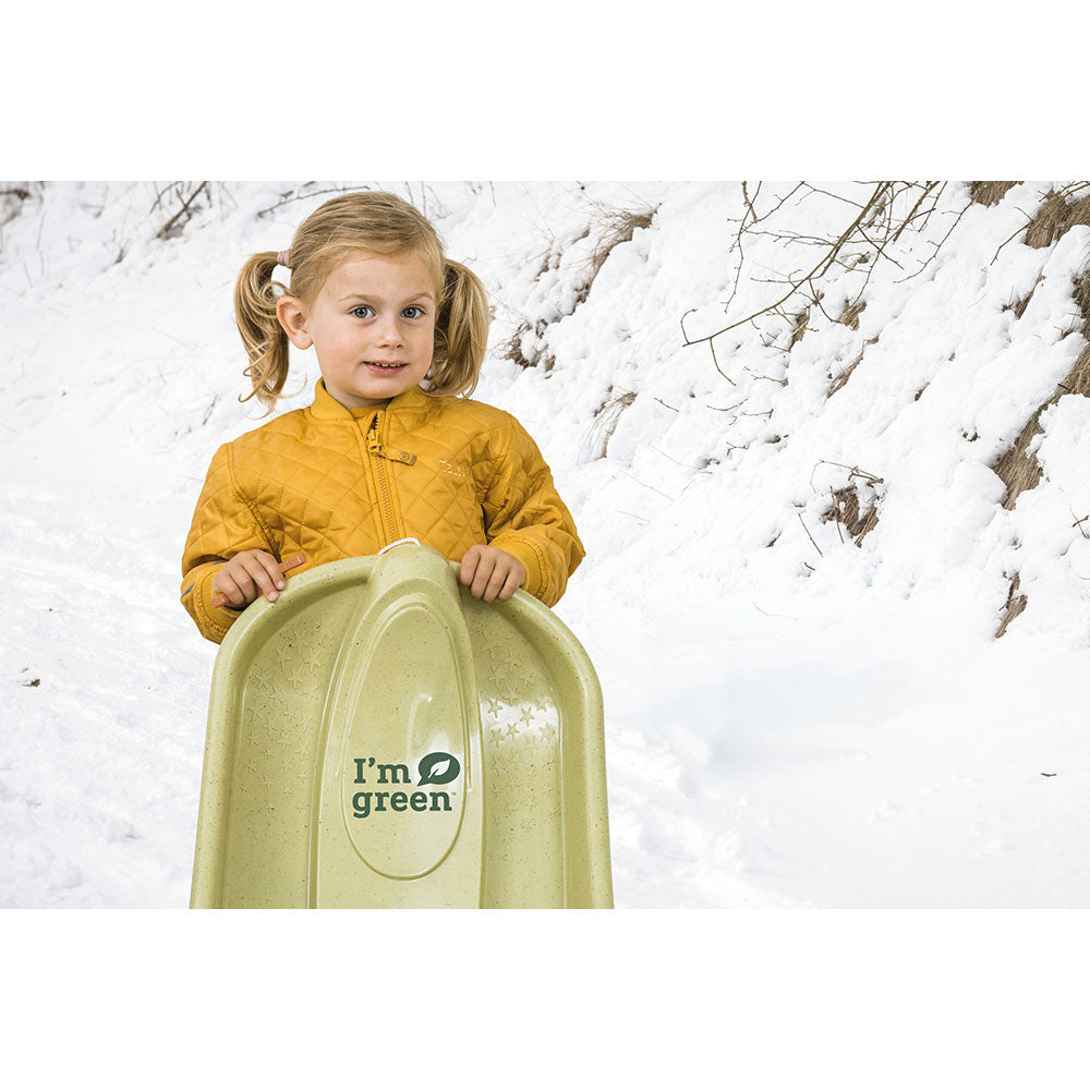 Dantoy Bio Schlitten 79 cm, 1 Stück, grün – Nachhaltiger Winterspass für Kinder