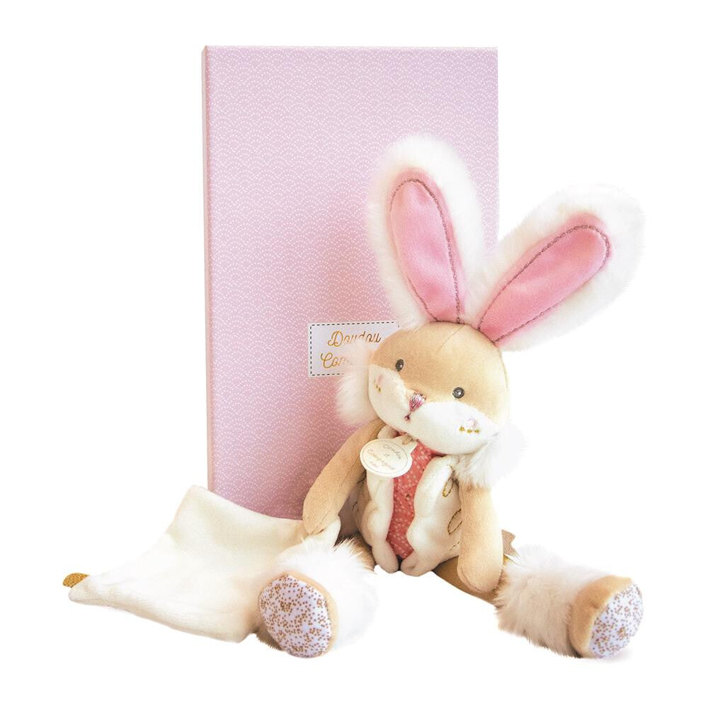 Doudou Hase mit Schmusetuch, Rosa, 31 cm