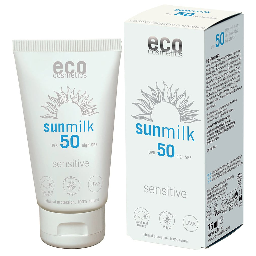 Eco Cosmetics Sonnenmilch LSF 50 – Hochwirksamer Schutz & Pflege für empfindliche Haut (75 ml)