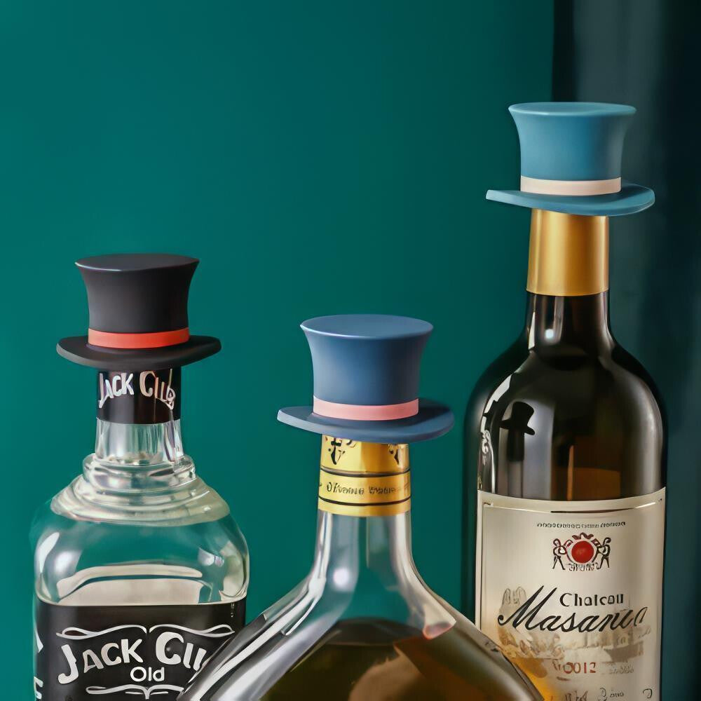 Praktischer Flaschenverschluss in Hut-Form – Blau