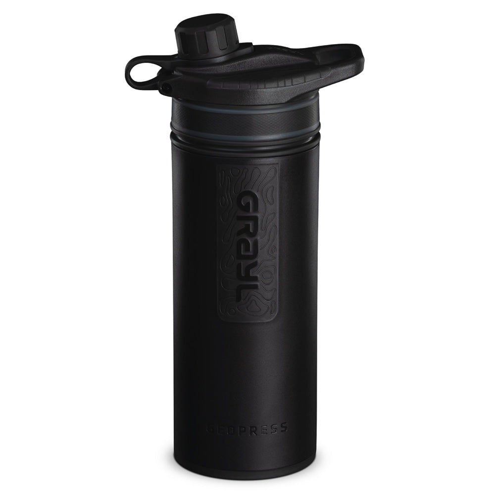 Grayl Geopress Purifier Bottle, Covert Black – Sauberes Wasser in Sekunden