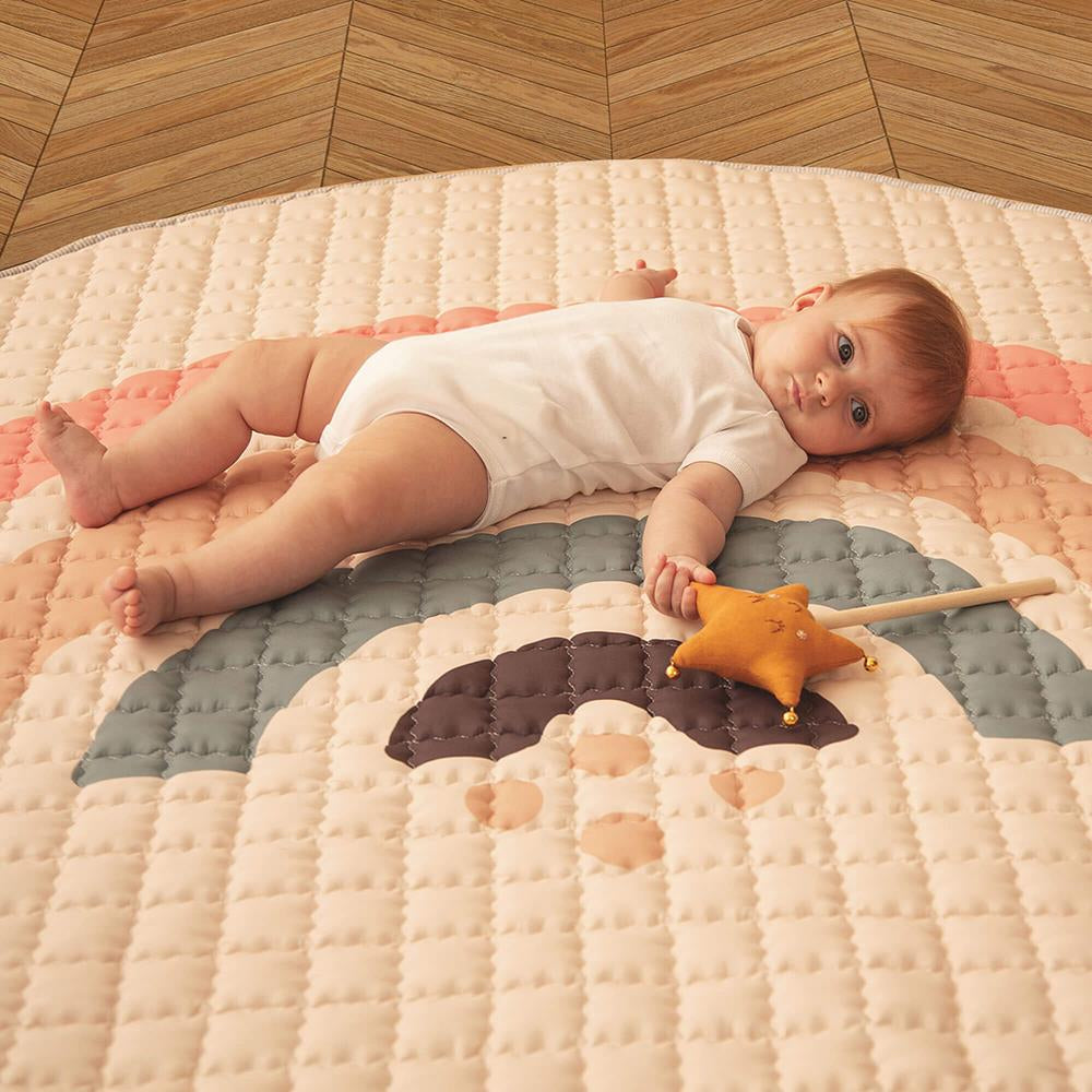 Hakuna Matte Gesteppte Krabbeldecke "Boho Rainbow" – Weich, stilvoll & sicher