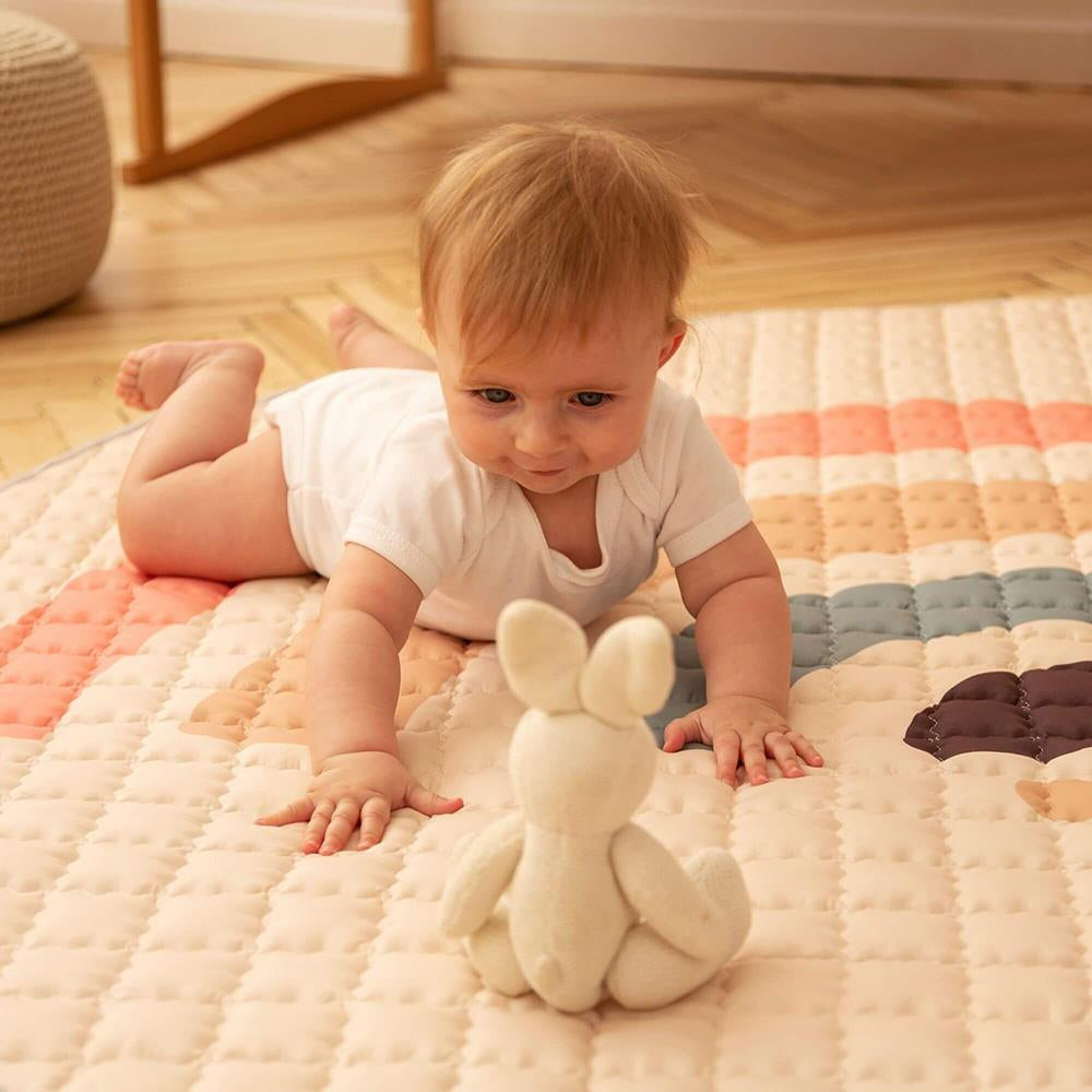 Hakuna Matte Gesteppte Krabbeldecke "Boho Rainbow" – Weich, stilvoll & sicher