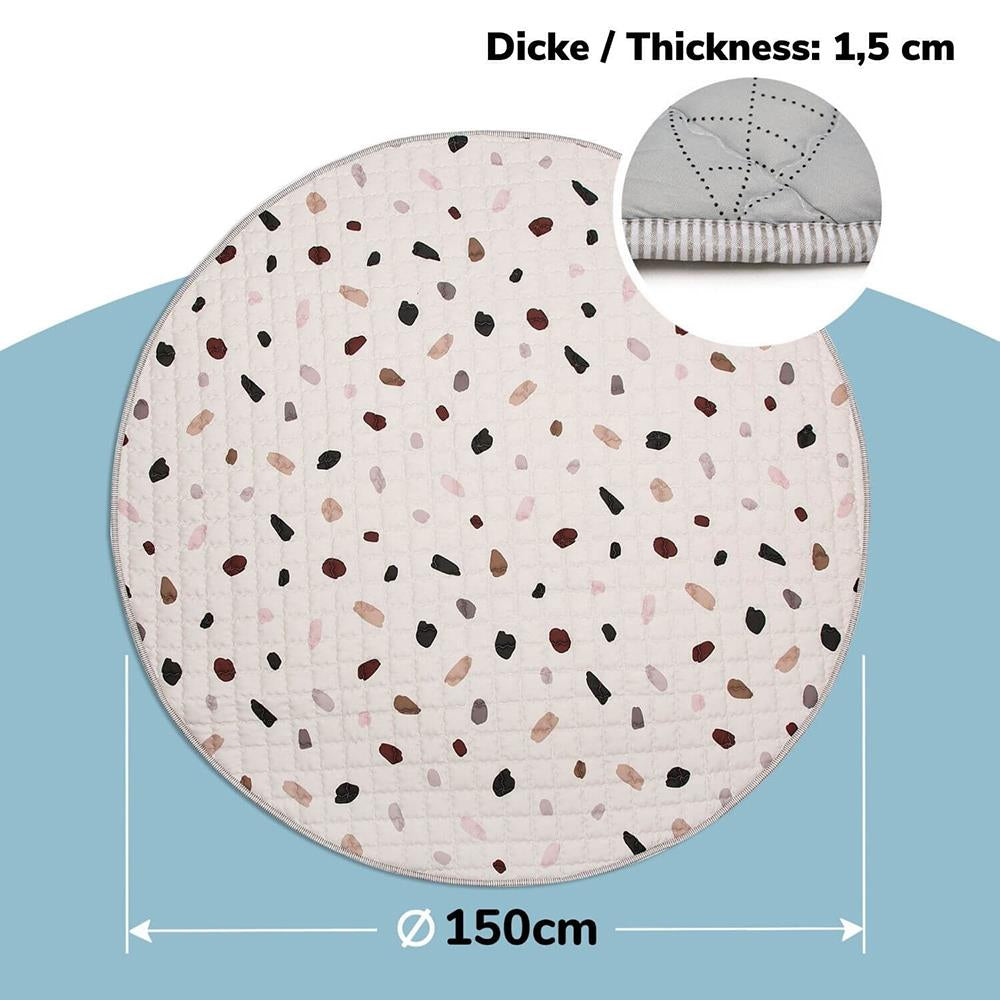 Hakuna Matte Gesteppte Krabbeldecke "Confetti" – Weich, sicher & spielerisch farbig