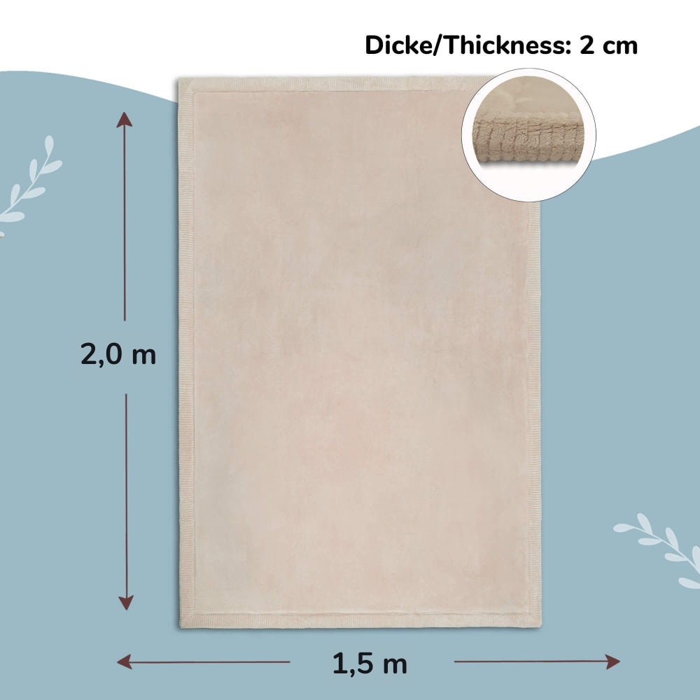Hakuna Matte Samtmatte, Wolke mit Memory-Schaum – Beige (2 m x 1,5 m)