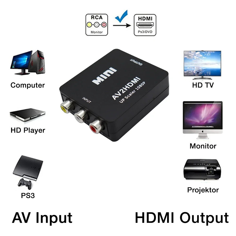HDMI Extender AV zu HDMI Up Scaler