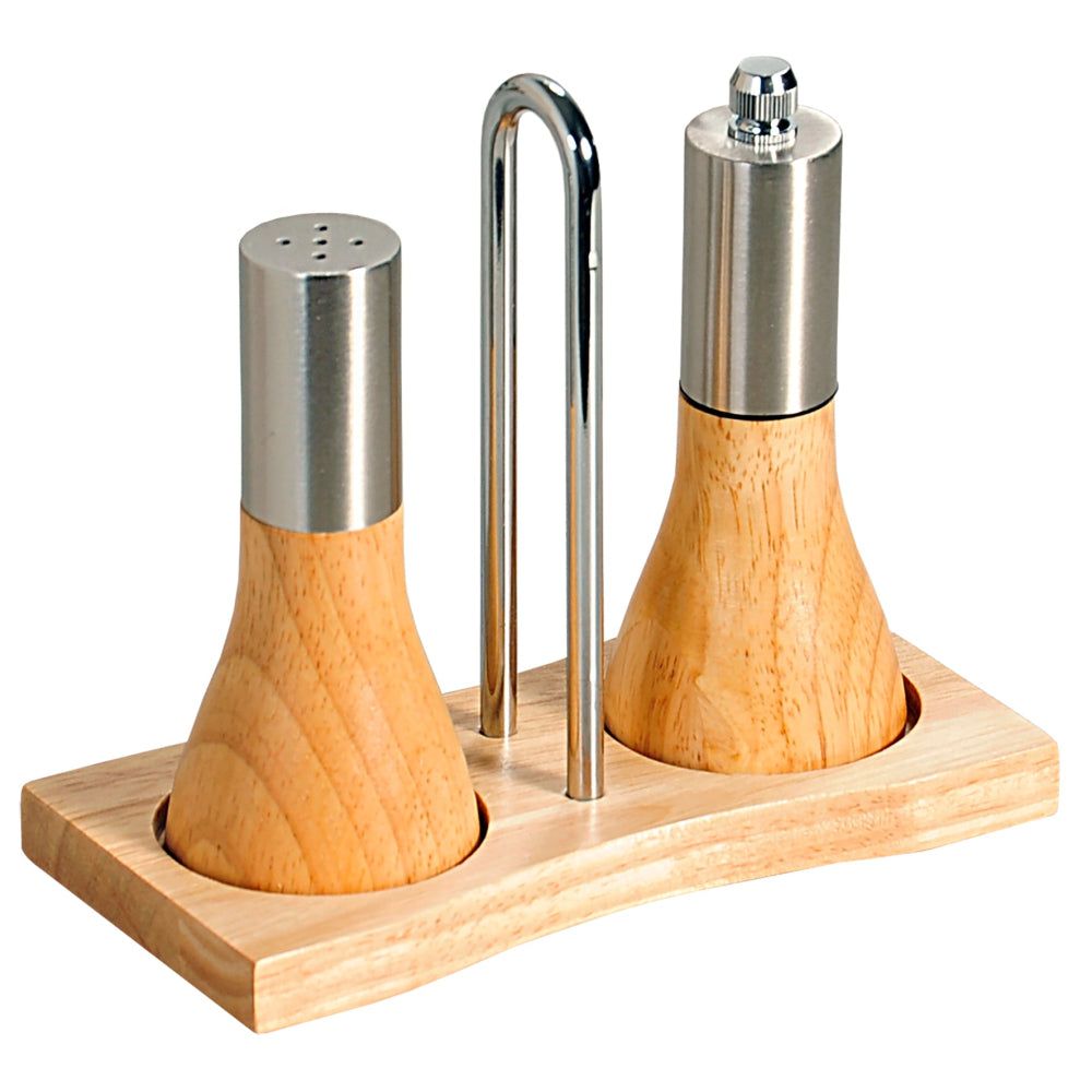 Tischmenage Gummibaum – Pfeffermühle und Salzstreuer Set