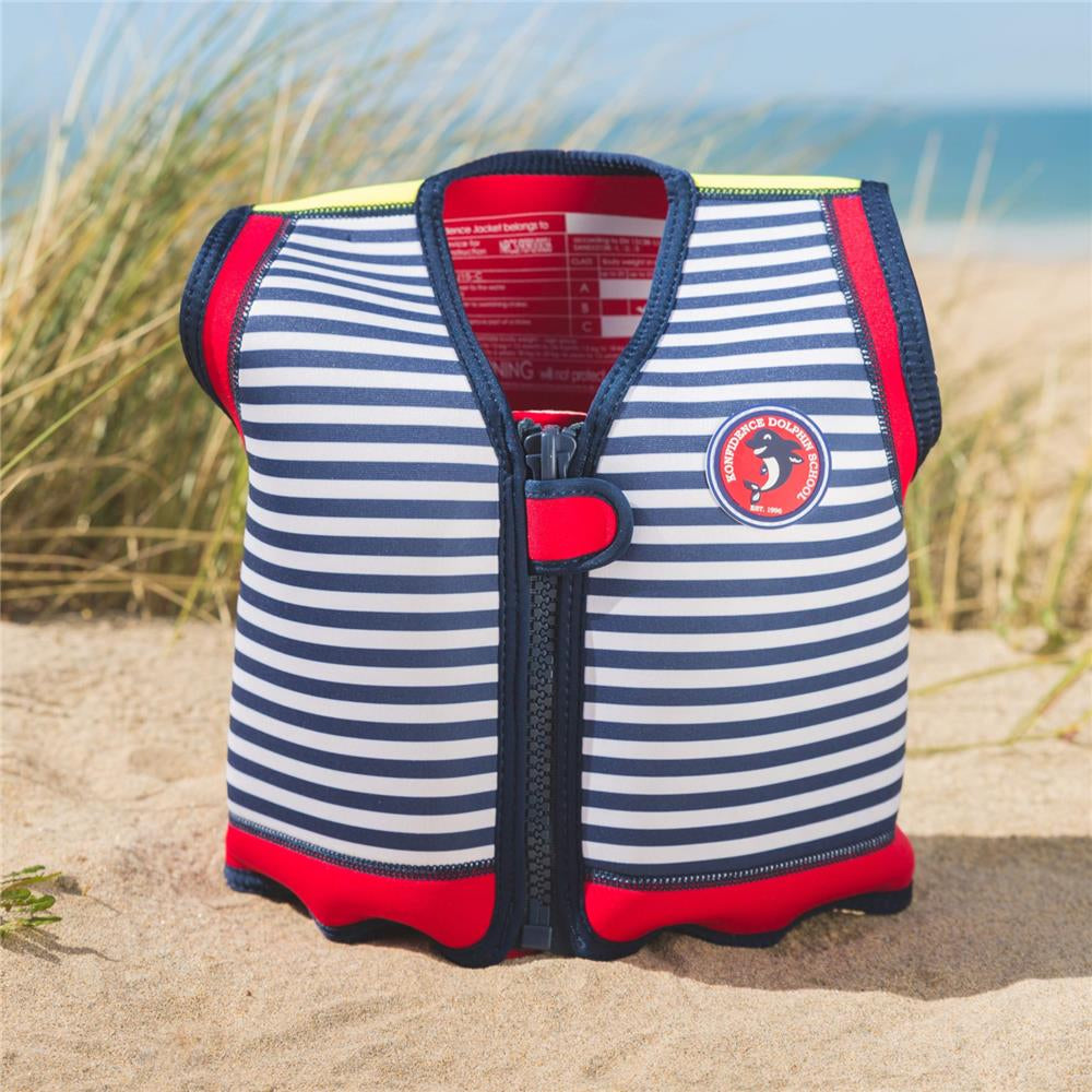 Konfidence Kinder-Schwimmweste navyblaue Streifen, 4-5 Jahre
