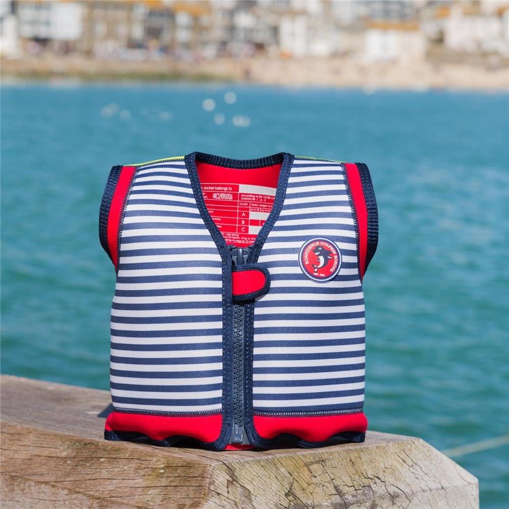Konfidence Kinder-Schwimmweste navyblaue Streifen, 4-5 Jahre