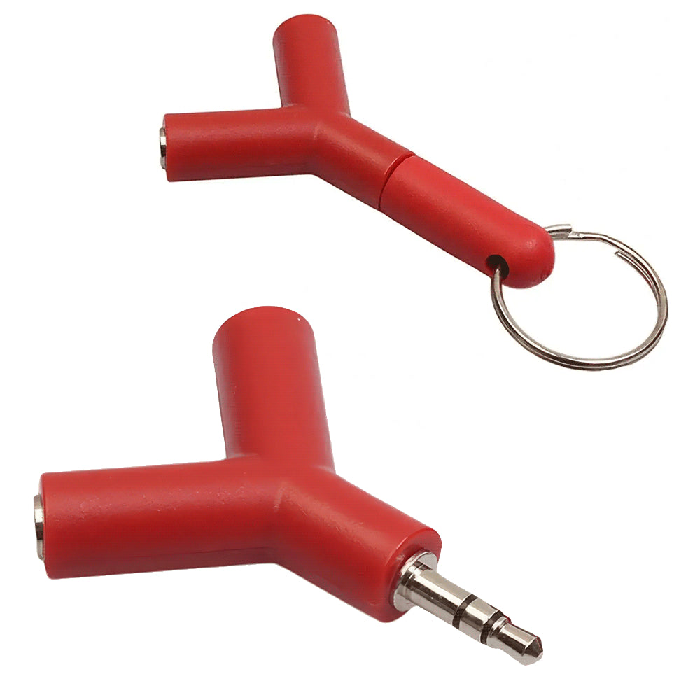 AAi Mobile Doppel-Jack-Adapter, Y-Form, Rot – Teilen macht mehr Spass