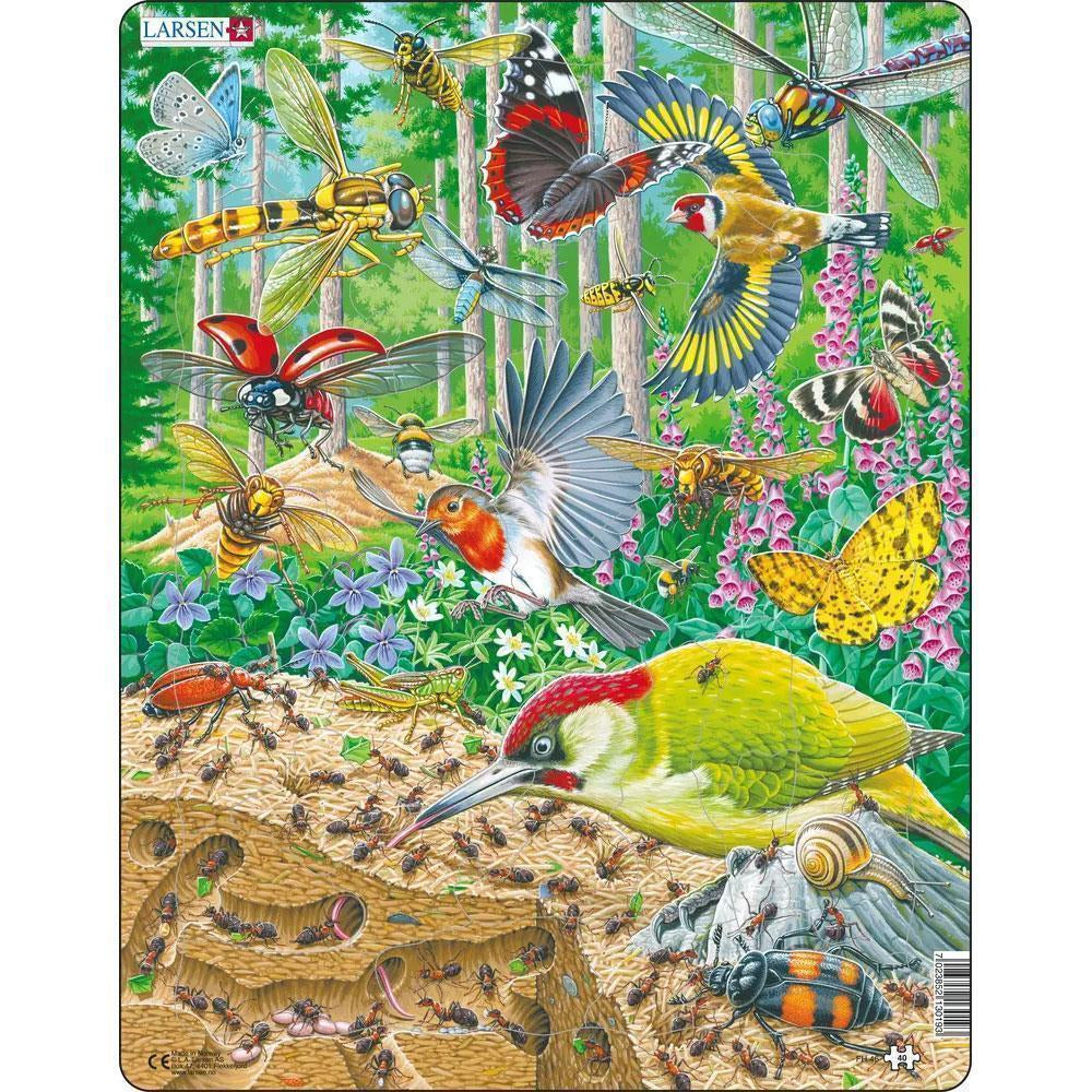 Larsen Puzzle „Geschäftiges Leben auf dem Waldboden“ – Entdecke die Natur