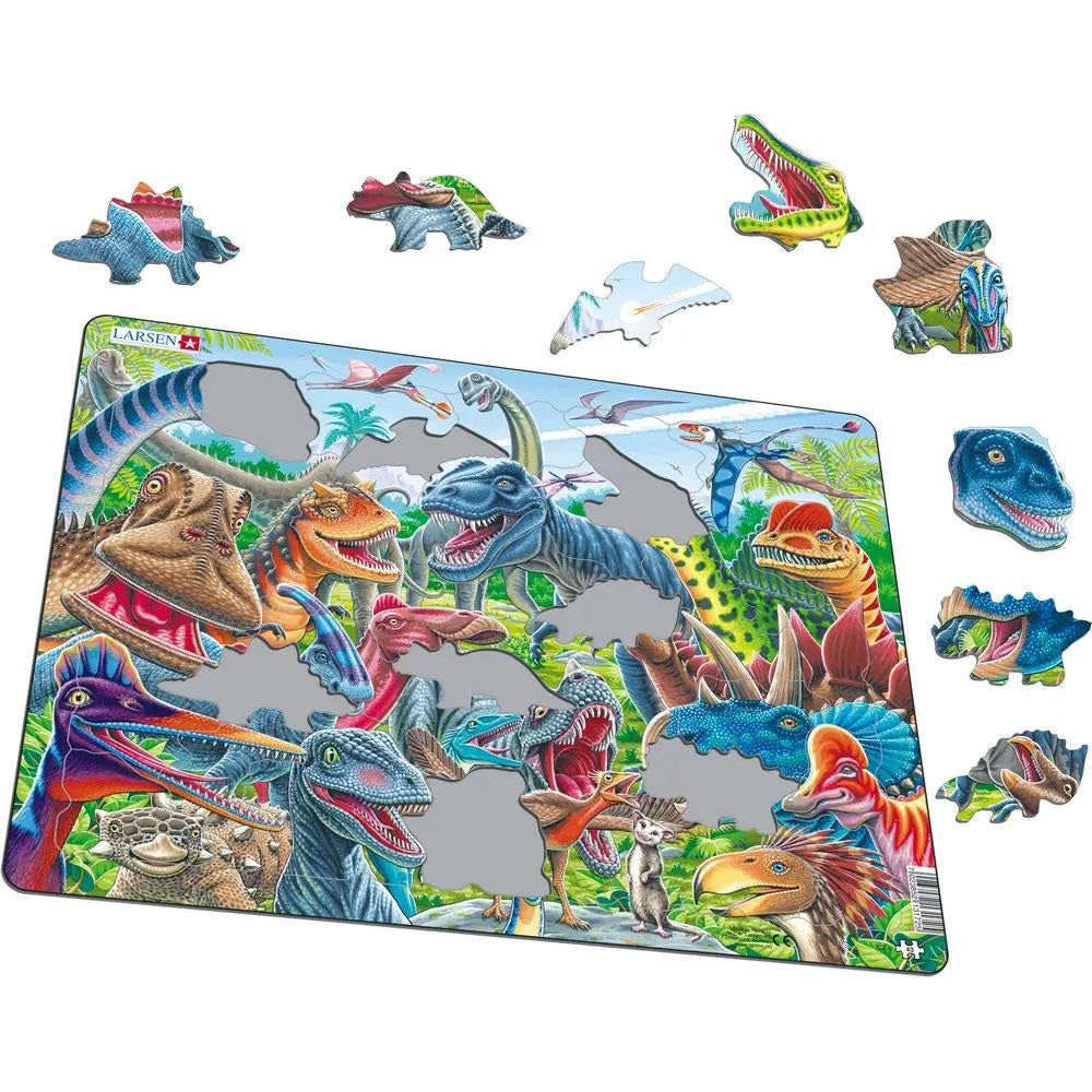 Larsen Puzzle „Glückliche Dinosaurier“ – Farbenfroher Urzeitspass