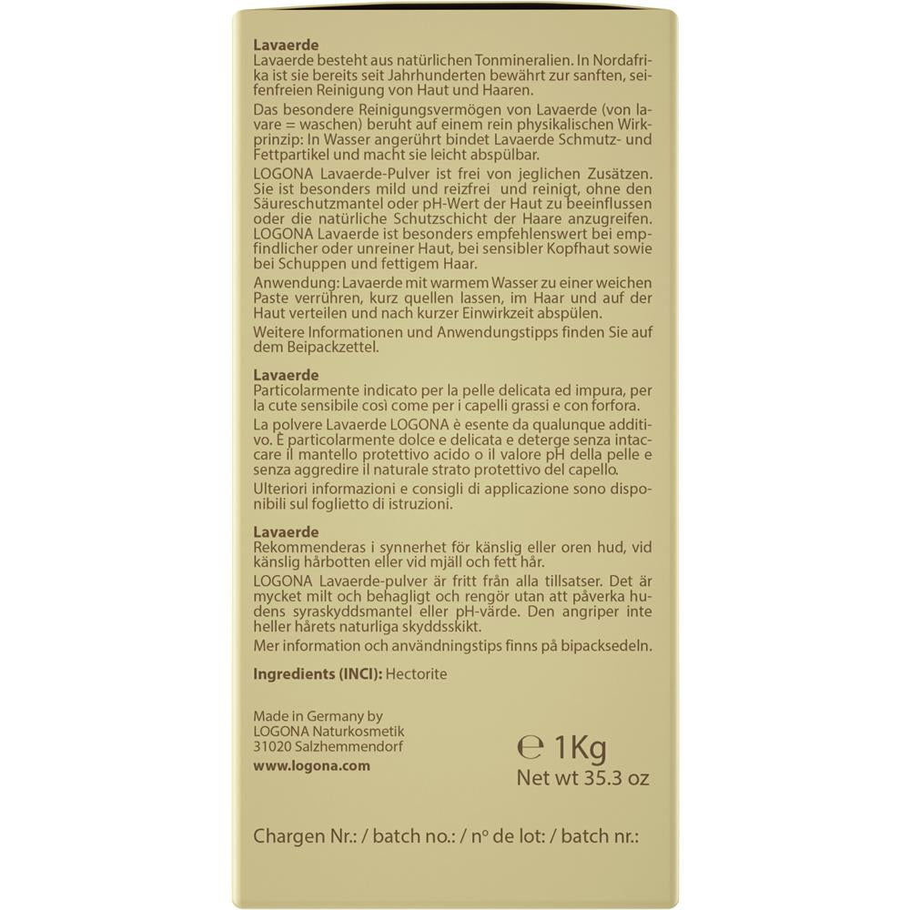 Logona Lavaerde Pulver, 1 kg – Tensidfreie Reinigung für Haut und Haar