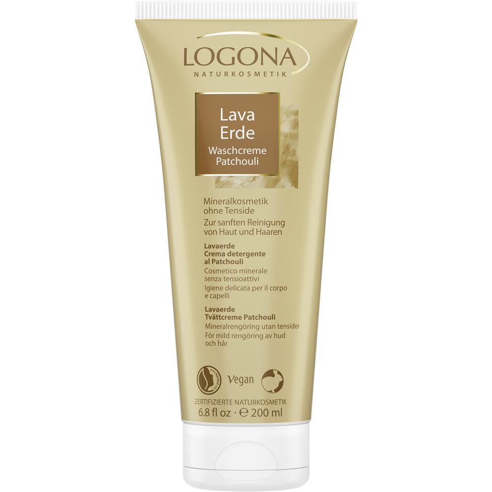 Logona Lavaerde Waschcreme Patchouli, 200 ml – Tensidfreie Reinigung für Haut und Haar