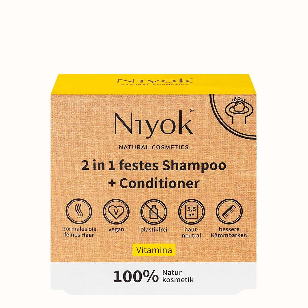 Niyok 2in1 Festes Shampoo + Conditioner, Vitamina, 80 g