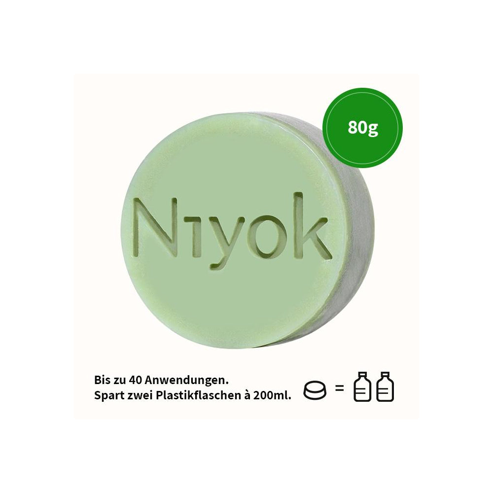 Niyok Feste Dusche 3in1 – Körper, Haare, Gesicht, Early Spring, 80 g