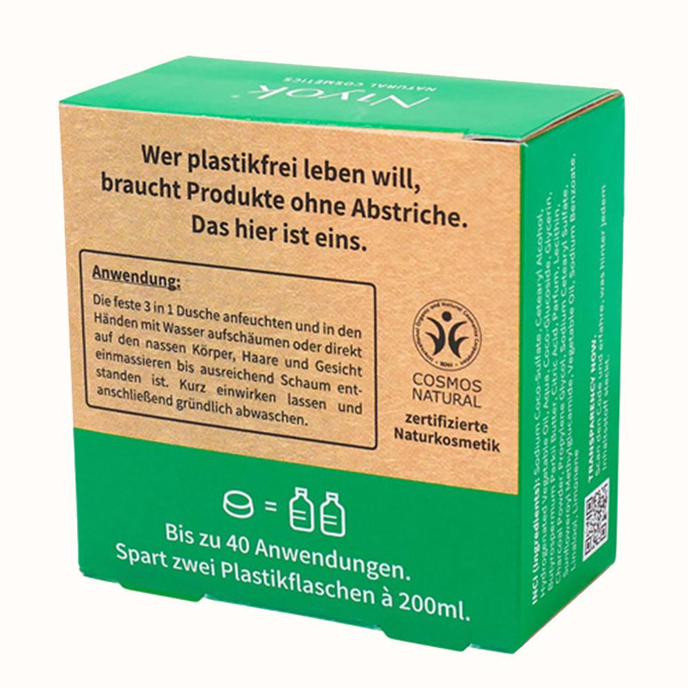 Niyok Feste Dusche 3in1 – Körper, Haare, Gesicht, Early Spring, 80 g
