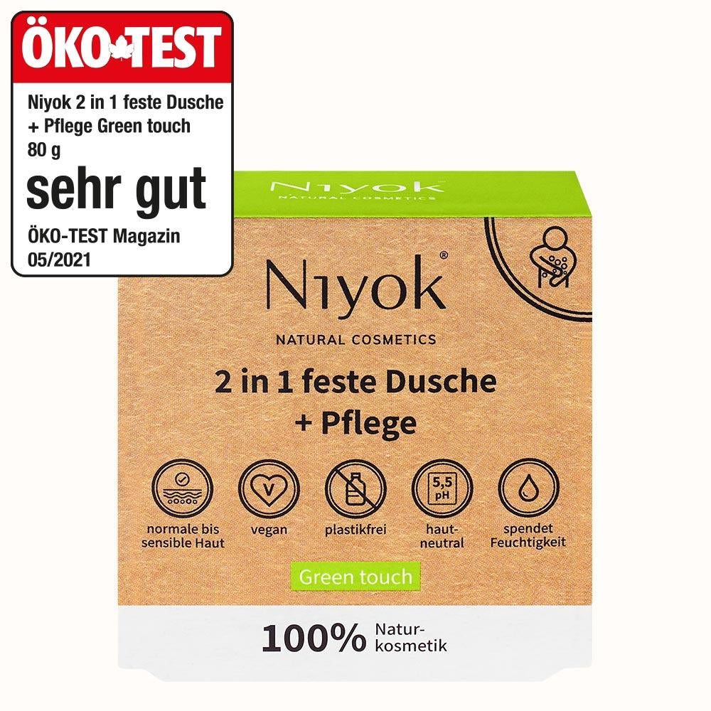 Niyok Feste Dusche & Pflege Green Touch, 80 g – Nachhaltige Pflege für Haut und Sinne