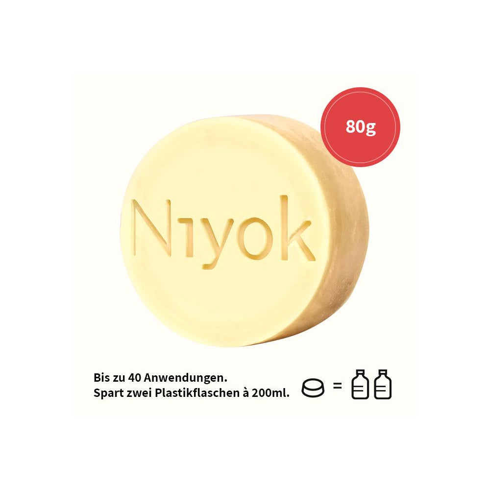 Niyok Feste Dusche & Pflege Intense Red, 80 g – Intensiver Duft, milde Pflege