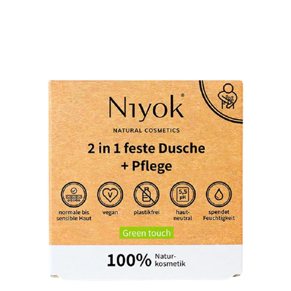 Niyok Feste Dusche & Pflege Soft Blossom, 80 g – Blumig-zarte Reinigung und Pflege