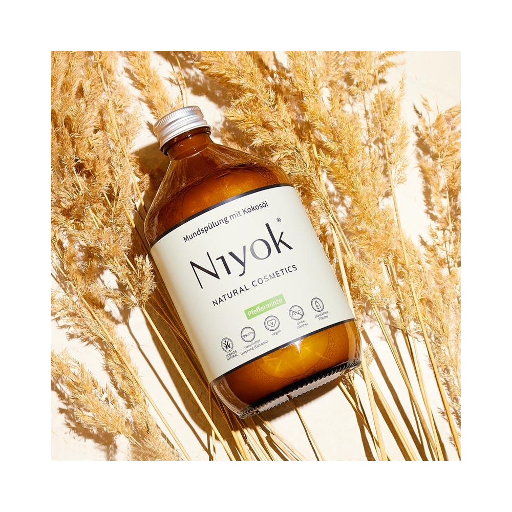 Niyok Mundspülung mit Kokosöl – Pfefferminze, 500 ml – Natürliche Frische und nachhaltige Pflege