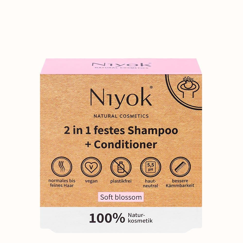 Niyok Soft Festes Shampoo + Conditioner – Blossom (80 g)