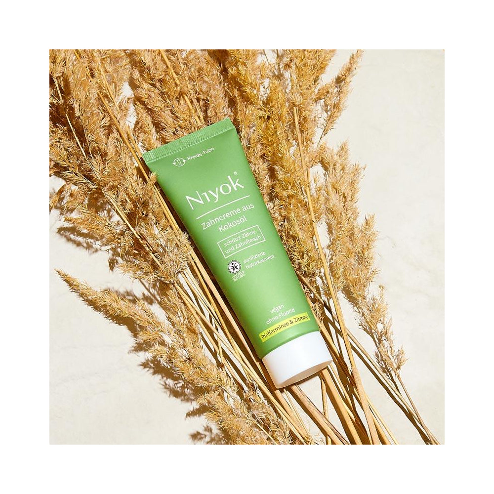 Niyok Zahncreme aus Kokosöl - Pfefferminze & Zitrone, 75 ml
